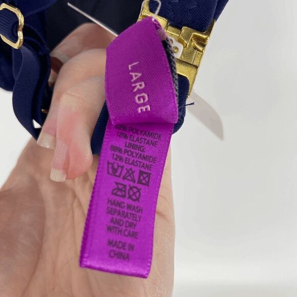 L'agent Provocateur Melita Womens Navy Blue New strappy bikini top Large - Picture 4 of 9